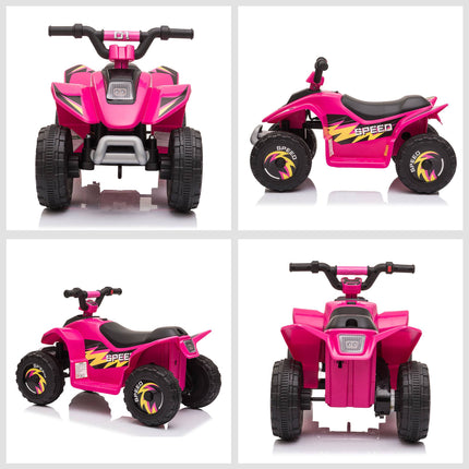 6V Kids Electric Quad Bike, Pink, Ages 1.5-3, Up to 20kg