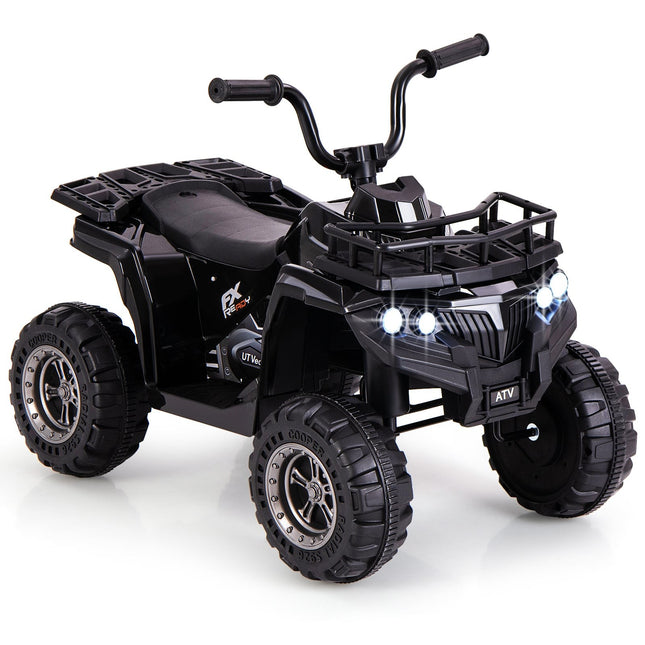 6V Kinder-Elektro-Quad mit MP3 & LED-Lichtern, Schwarz