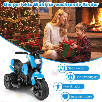 6V Kinder-Elektromotorrad, 3 Räder, LED-Lichter
