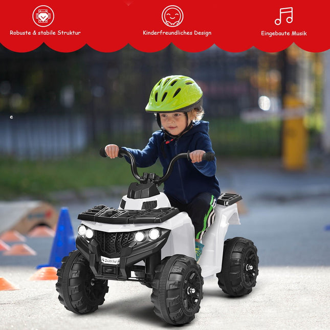 6V Kinderauto mit Musik MP3 USB für Jungen und Mädchen 41 x 68,5 x 49,5 cm weiß