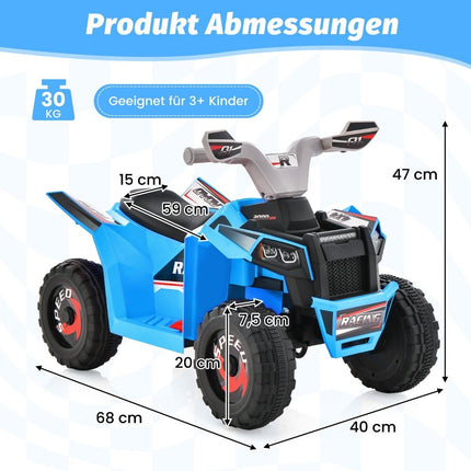 6V Kinderquad Elektro mit Vorwärts-/Rückwärtsschalter Kinderquad Mini Elektroquad Blau