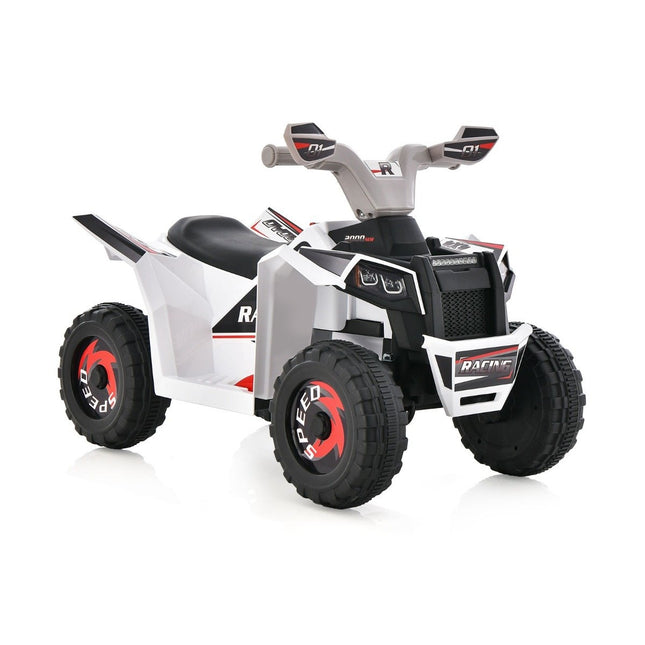 6V Kinderquad Elektro mit Vorwärts-/Rückwärtsschalter Kinderquad Mini Elektroquad Weiß