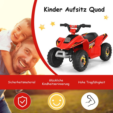 6V Elektro Kinderquad Mini Elektroquad Kinderauto 73 x 40 x 44,5 cm Rot