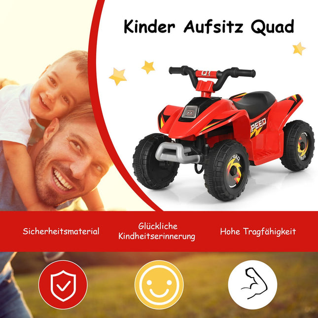 6V Elektro Kinderquad Mini Elektroquad Kinderauto 73 x 40 x 44,5 cm Rot