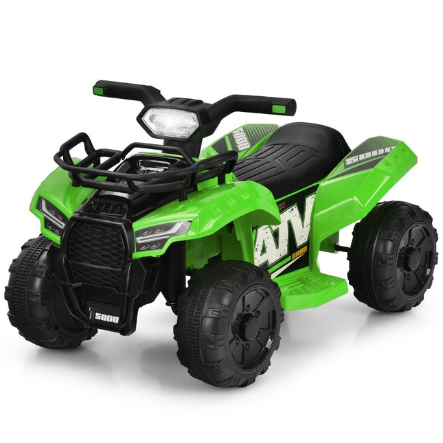 6V Elektro Kinderquad mit Stauraum &amp; Musik &amp; Hupe &amp; LED Scheinwerfer Mini Elektroquad Grün