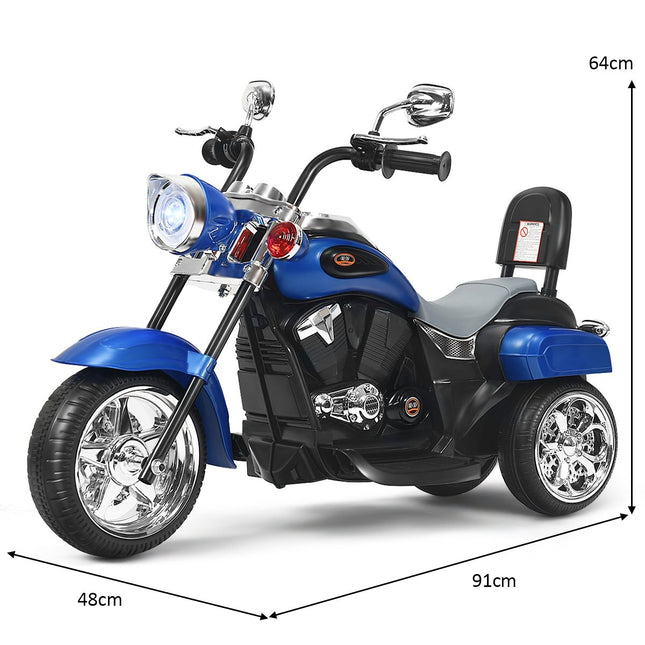 6V Elektromotorrad mit verstellbaren Scheinwerfern Motorrad 91 x 48 x 64 cm blau + schwarz