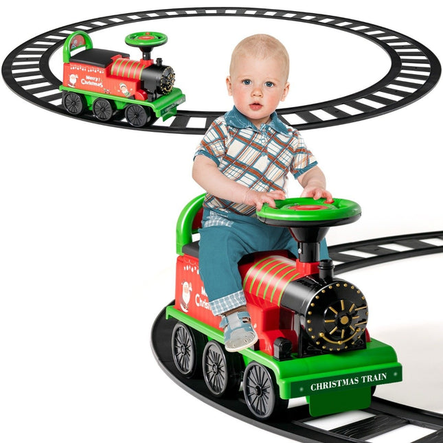 6V elektrische Kindereisenbahn mit 16 Schienenstücken für Kinder ab 3 Jahren. Grün