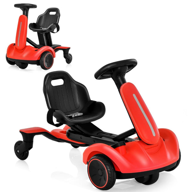 6V Go-Kart Elektro Driftauto für Kinder Elektro Go-Kart mit 2-fach verstellbarem Sitz Rot