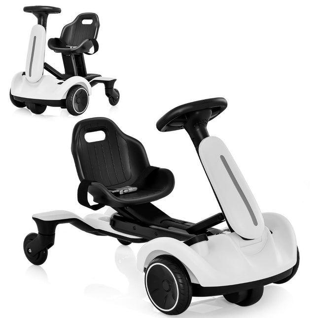 6V Go-Kart Elektro Driftauto für Kinder Elektro Go-Kart mit 2-fach verstellbarem Sitz Weiß