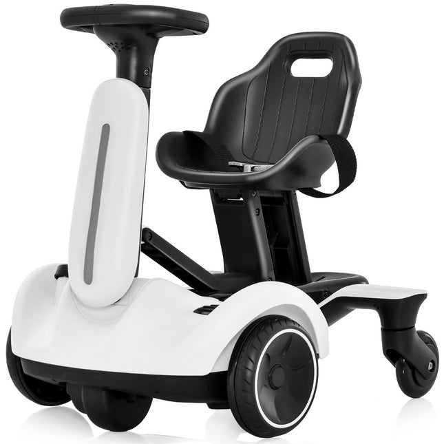 6V Go-Kart Elektro Driftauto für Kinder Elektro Go-Kart mit 2-fach verstellbarem Sitz Weiß