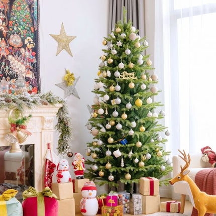 1,80 m großer künstlicher Weihnachtsbaum, Klappmechanismus, Metallständer