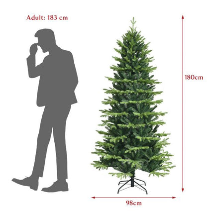 1,80 m großer künstlicher Weihnachtsbaum, Klappmechanismus, Metallständer