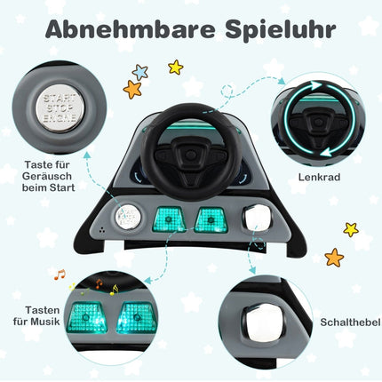 6-in-1 verstellbare Babywippe mit Tablett, Grau