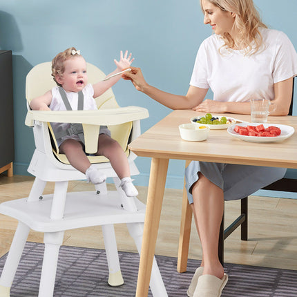 6-in-1 Babyhochstuhl – Tischchen, 5-Punkt-Gurt