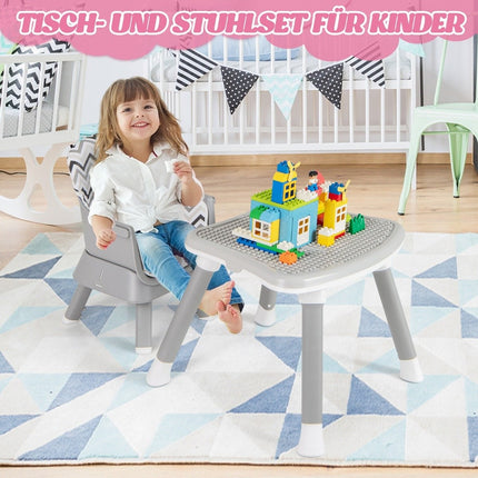 6-in-1 Babyhochstuhl Kinderhochstuhl &amp; Esszimmerstuhl &amp; Lerntisch Babystuhl Kombination Hochstuhl Grau und Weiß