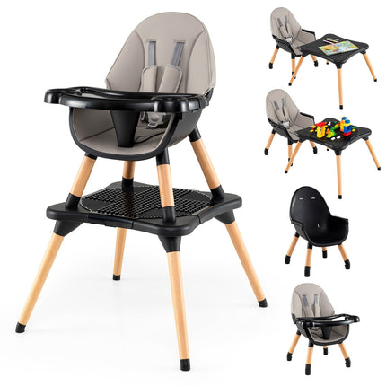 6-in-1 Babyhochstuhl mit Spieltisch & Doppeltablett