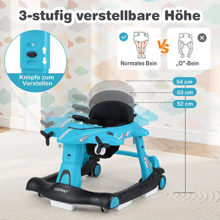 6-in-1 Babywalker, Höhenverstellbar, Blau