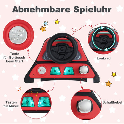 6-in-1 Babywalker mit verstellbarer Höhe, Rot