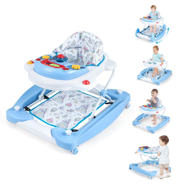 6-in-1 Babywalker mit abnehmbarem Spielbrett, Blau