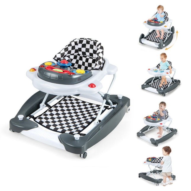 6-in-1 Babywalker mit abnehmbarem Spielbrett, Grau