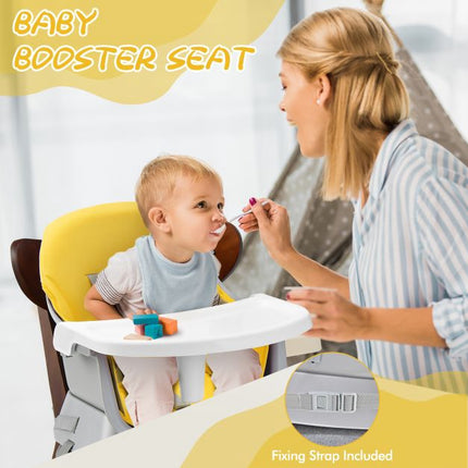 6-in-1-Wandelbarer Baby-Hochstuhl, 5-Punkt-Gurt, Tablett