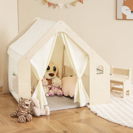 6-in-1 Kinder Indoor-Spielhaus mit Tisch- und Stuhl-Set