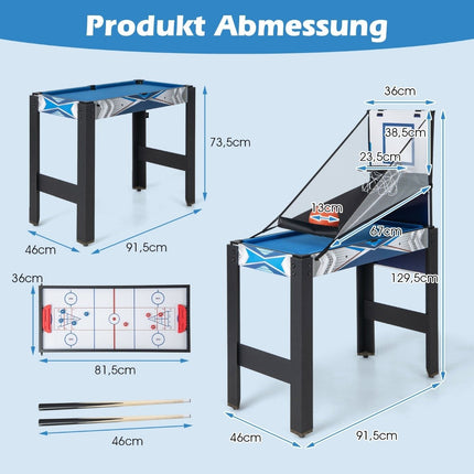 6-in-1 Multi-Spieltisch: Kicker, Basketball, Billard