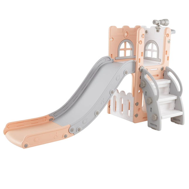 6-in-1 peuterglijbaanset met basketbalring en telescoop