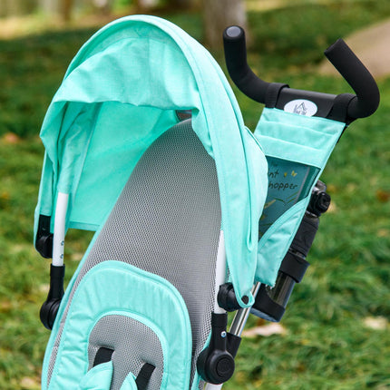 6-in-1-Dreirad für Kinder, Schiebestange und Sonnenschutz, grün