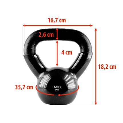 6 kg Gusseisen-Kugelhantel – Schwarz
