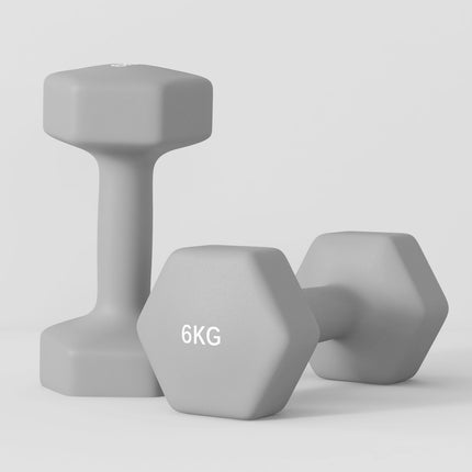 6kg Hex Dumbbell Set, Non-Slip Grip, Home Gym