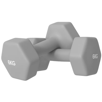 6kg Hex Dumbbell Set, Non-Slip Grip, Home Gym