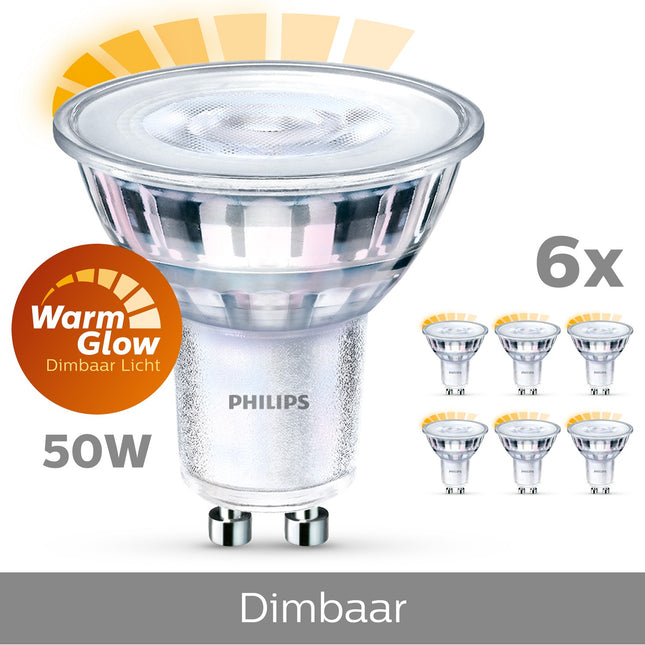 6er-Pack LED GU10 50W dimmbar WarmGlow