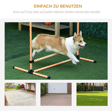 Agility-Trainings-Set für Hunde, Orange – Stangen, Pfeife & Tasche