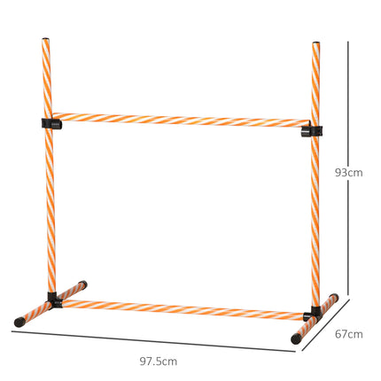 Agility-Trainings-Set für Hunde, Orange – Stangen, Pfeife & Tasche