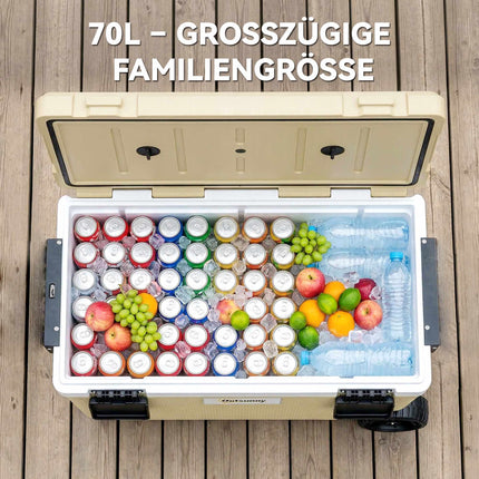 70L Kühlbox mit Rollen, 72 Stunden Isolierung, Ablassventil