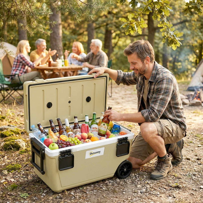 70L Kühlbox mit Rollen, 72 Stunden Isolierung, Ablassventil