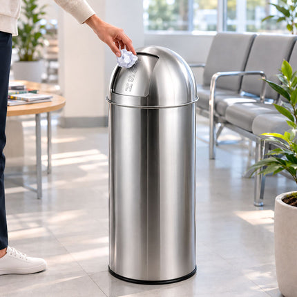 70L Edelstahl-Mülleimer mit Drückdeckel und Inneneimer