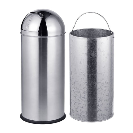 70L Edelstahl-Mülleimer mit Drückdeckel und Inneneimer