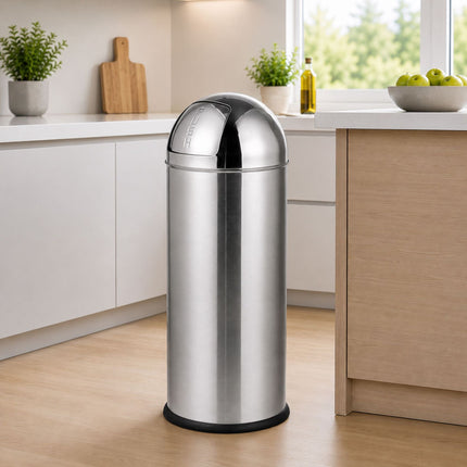 70L Edelstahl-Mülleimer mit Drückdeckel und Inneneimer
