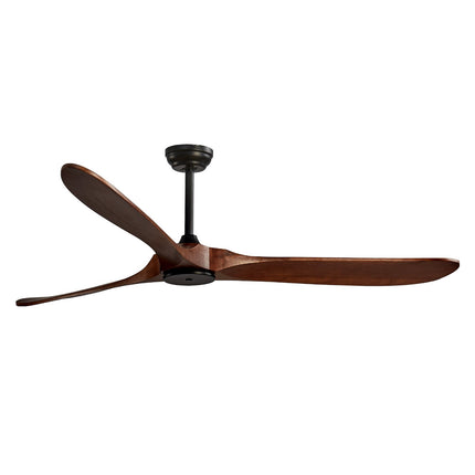 72-Inch Ceiling Fan Without Light, DC Remote, 3 Wood Blades