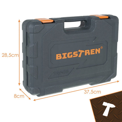 72-Piece Tool Set with 1/4" & 1/2" Socket Wrenches