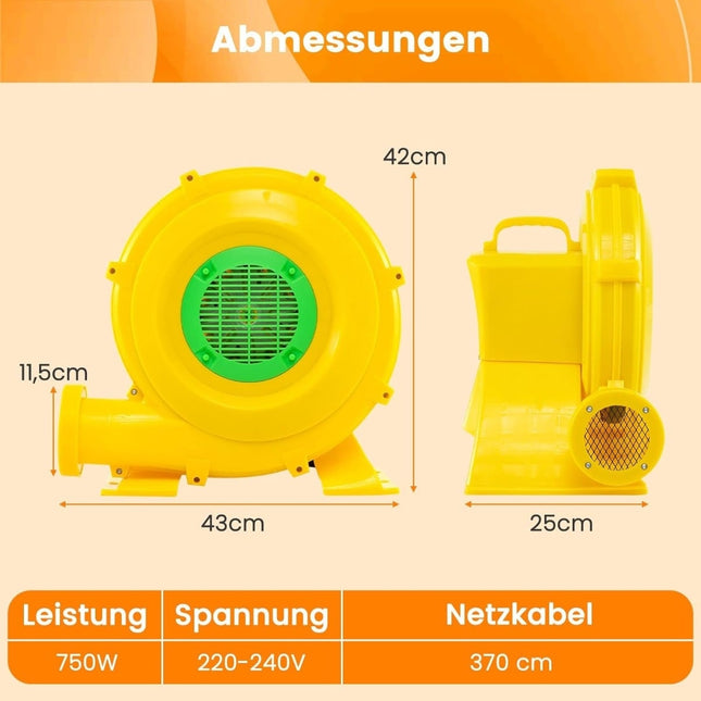 750W aufblasbares Gebläse mit Griff und Erdspießen