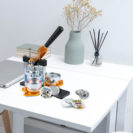 75mm Button Maker Machine Kit, Manual Press, 100pcs