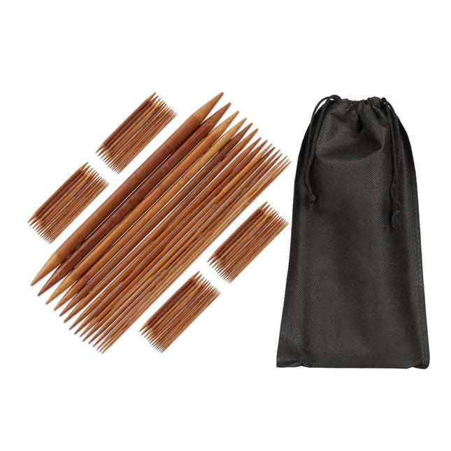 Ensemble d'aiguilles en bambou de 75 pièces avec sac