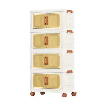 Faltbare 76-Liter-Aufbewahrungsboxen, 4er-Set, mit Deckeln und Rollen