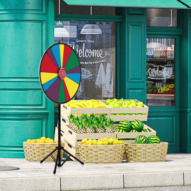 76 cm langes Gewinnspielrad, höhenverstellbares Losrad mit Ständer, beschreibbares Glücksrad