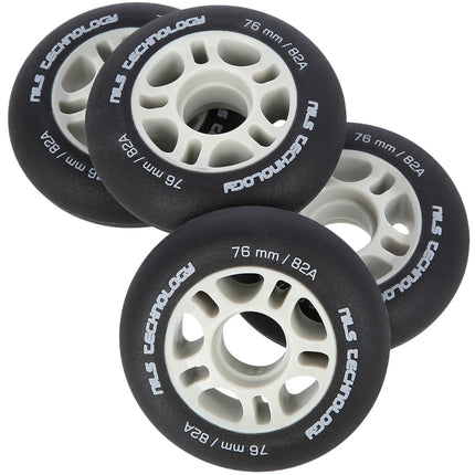 76x24 schwarze PU-Räder, 82A Härte, 4er-Set