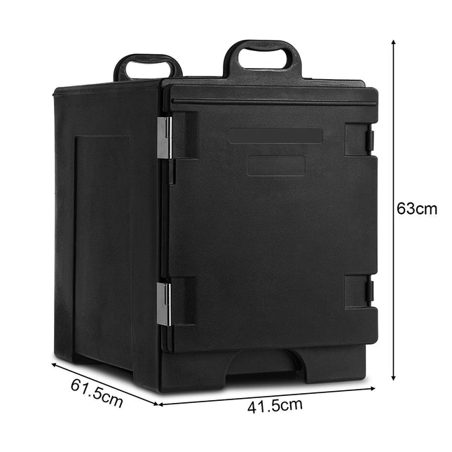 77L Isolierbox 5 Pfannen Speisenträger Kühlbox Speisenwärmer Behälter Food Carrier 61,5 x 41,5 x 63 cm Schwarz