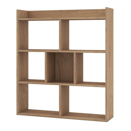 7-Cube Bookshelf, 80x20x90 cm, Natural Wood Finish